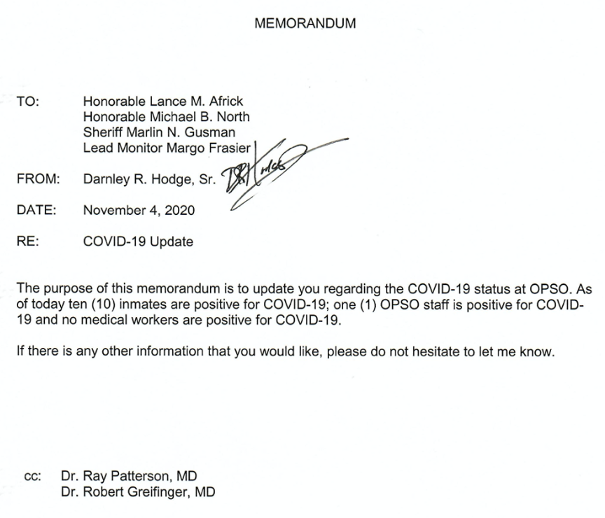 Memorandum COVID-19 Update 11-04-2020